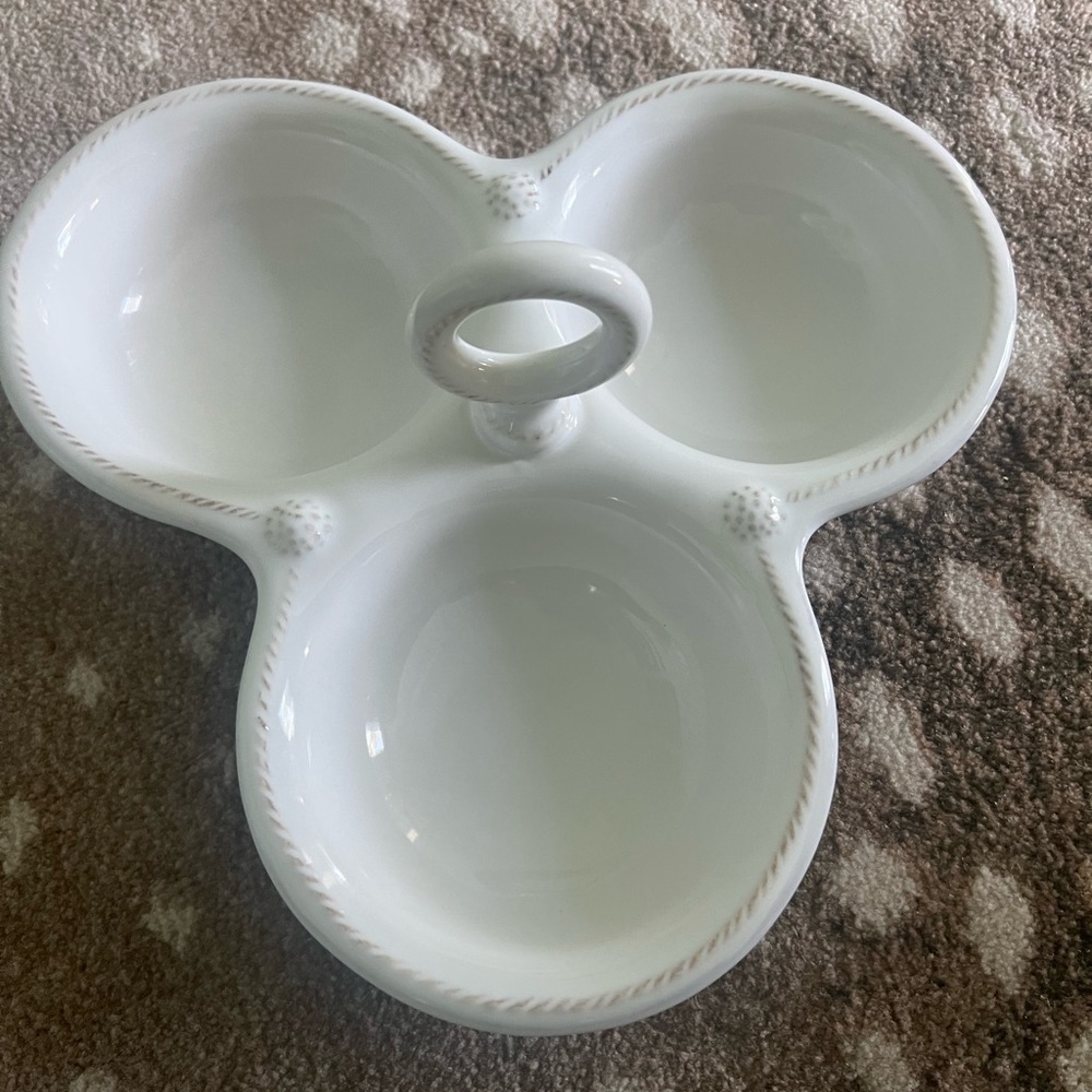 Juliska Triple Bowl Server in whitewash